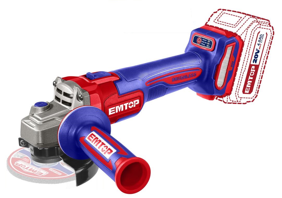 Болгарка (кутова шліфмашина) акумуляторна EMTOP ELAG261521